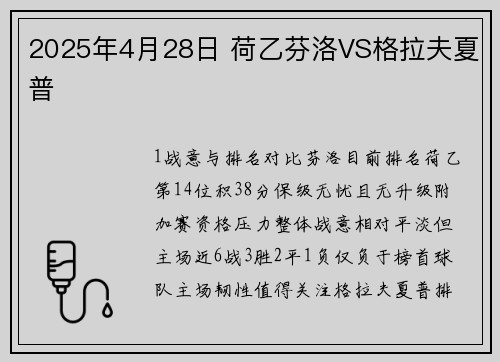 2025年4月28日 荷乙芬洛VS格拉夫夏普